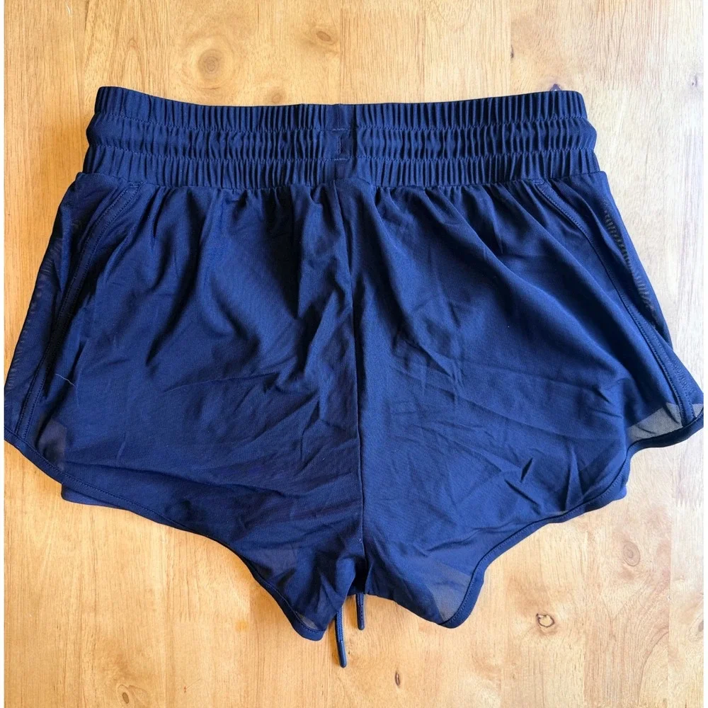 Alo Yoga Ambience Short Black Mesh Double Layer Running Gym XXS W0342R